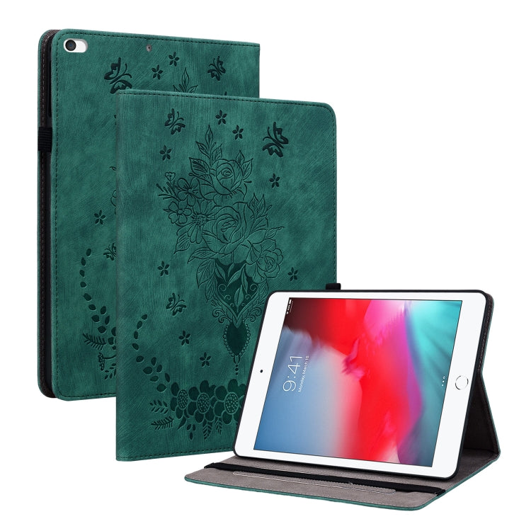 Butterfly Rose Embossed Leather Smart Tablet Case, For iPad Pro 11 2021 / Air 4 2020, For iPad mini 5 / 4 / 3 / 2 / 1, For iPad 9.7 2018 / 2017 / Air / Air 2