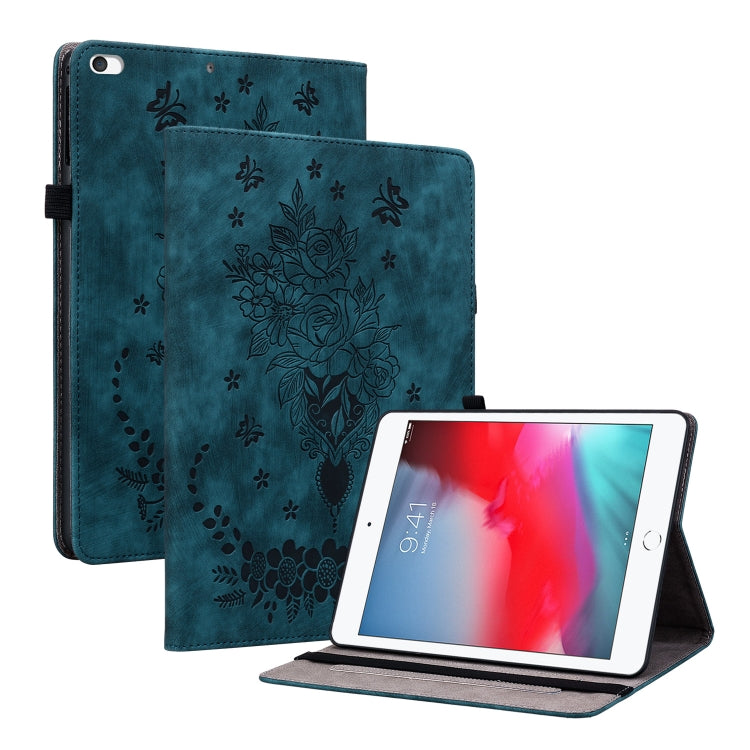 Butterfly Rose Embossed Leather Smart Tablet Case, For iPad Pro 11 2021 / Air 4 2020, For iPad mini 5 / 4 / 3 / 2 / 1, For iPad 9.7 2018 / 2017 / Air / Air 2