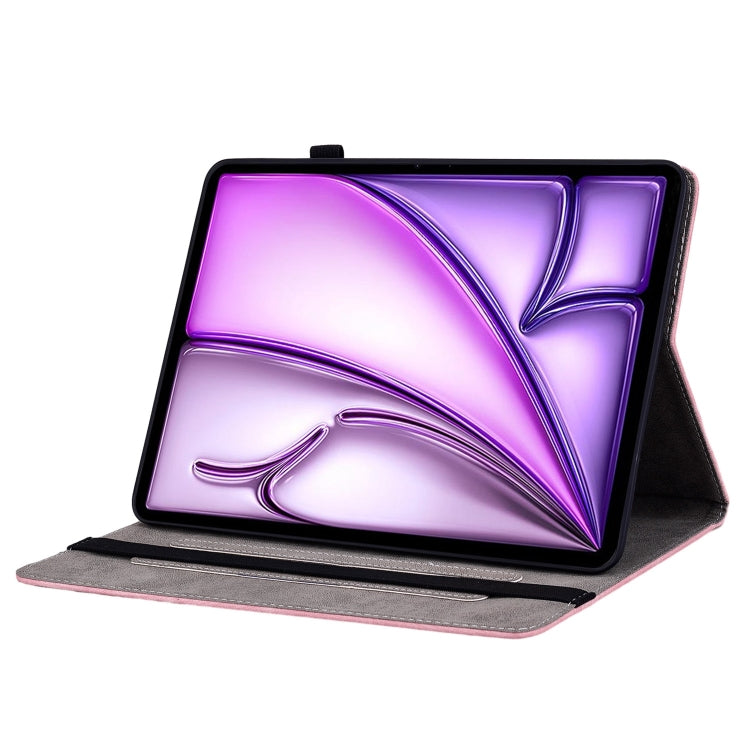 Butterfly Rose Embossed Leather Smart Tablet Case, For iPad Air 11 2025 / 2024, For iPad mini 2024 / mini 6, For iPad Pro 11 2024, For iPad 10.2 2021 / Air 10.5 2019