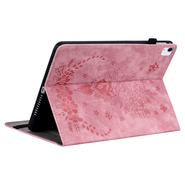 Butterfly Rose Embossed Leather Smart Tablet Case, For iPad Air 11 2025 / 2024, For iPad mini 2024 / mini 6, For iPad Pro 11 2024, For iPad 10.2 2021 / Air 10.5 2019
