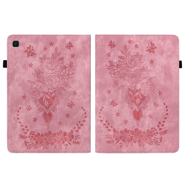 Butterfly Rose Embossed Leather Tablet Case, For Samsung Galaxy A7 Lite T220 / T225, For Samsung Galaxy Tab S5e/T720/T725, For Samsung Galaxy Tab A 10.1 2019 T510, For Samsung Galaxy Tab A 8.0 2019 T290