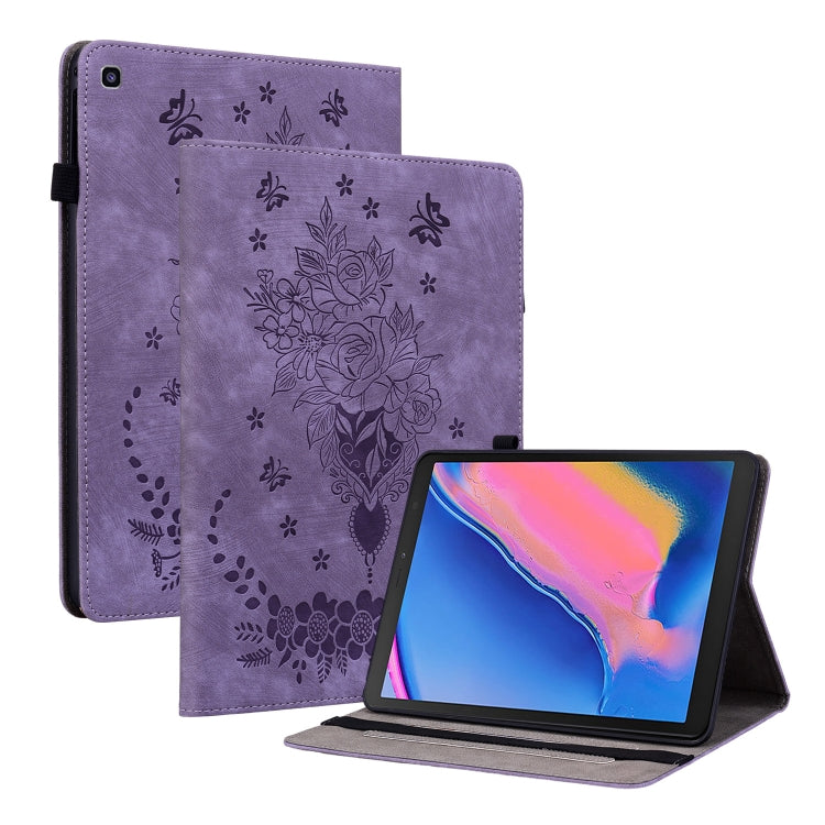Butterfly Rose Embossed Leather Tablet Case, For Samsung Galaxy A7 Lite T220 / T225, For Samsung Galaxy Tab S5e/T720/T725, For Samsung Galaxy Tab A 10.1 2019 T510, For Samsung Galaxy Tab A 8.0 2019 T290