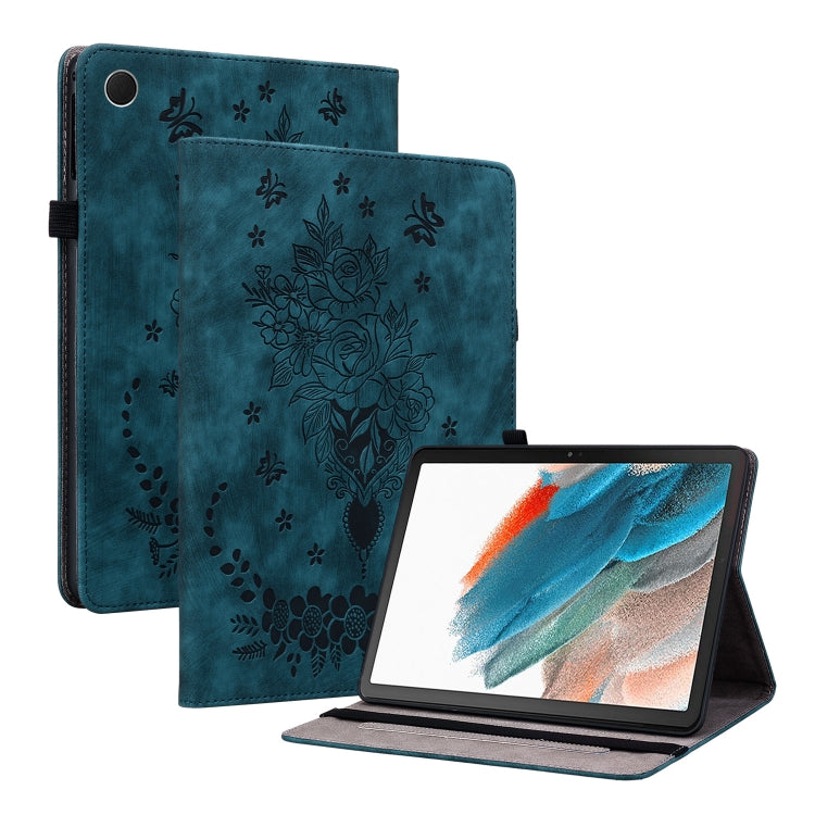 Butterfly Rose Embossed Leather Tablet Case, For Galaxy Tab S12+, For Samsung Galaxy Tab S11, For Samsung Galaxy Tab А9+, For Samsung Galaxy Tab А9