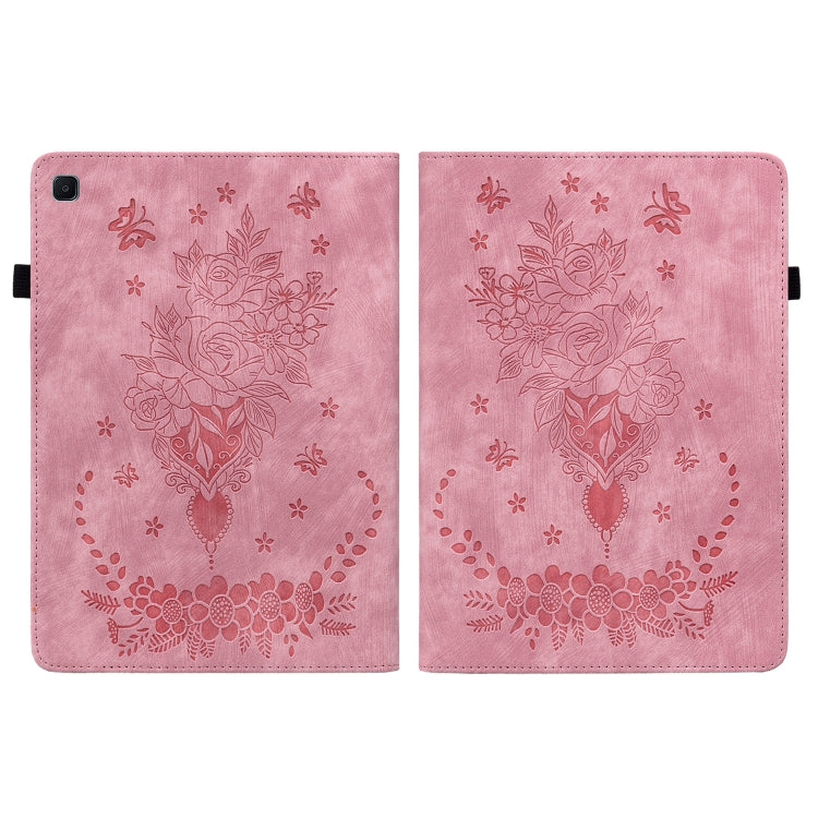 Butterfly Rose Embossed Leather Tablet Case