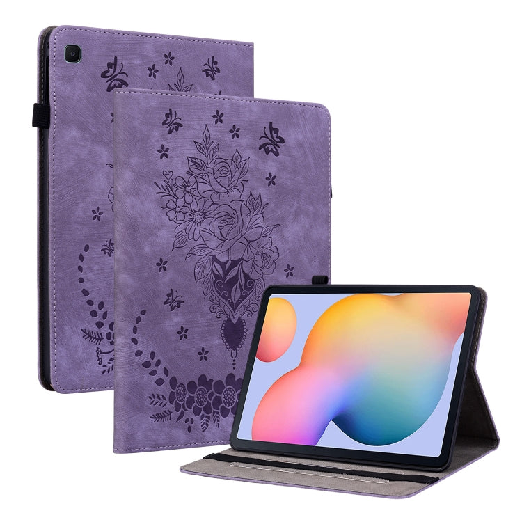 Butterfly Rose Embossed Leather Tablet Case, For Samsung Galaxy A7 Lite T220 / T225, For Samsung Galaxy Tab S5e/T720/T725, For Samsung Galaxy Tab A 10.1 2019 T510, For Samsung Galaxy Tab A 8.0 2019 T290