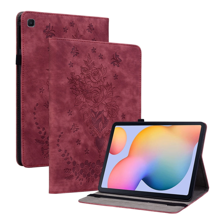 Butterfly Rose Embossed Leather Tablet Case, For Samsung Galaxy A7 Lite T220 / T225, For Samsung Galaxy Tab S5e/T720/T725, For Samsung Galaxy Tab A 10.1 2019 T510, For Samsung Galaxy Tab A 8.0 2019 T290