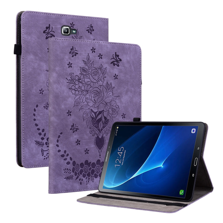 Butterfly Rose Embossed Leather Tablet Case, For Samsung Galaxy Tab S4 10.5 SM-T830, For Samsung Galaxy Tab A 10.1 2016/T580/T585, For Samsung Galaxy Tab S2 9.7 T810 T815, For Samsung Galaxy Tab A 9.7 T550 T555