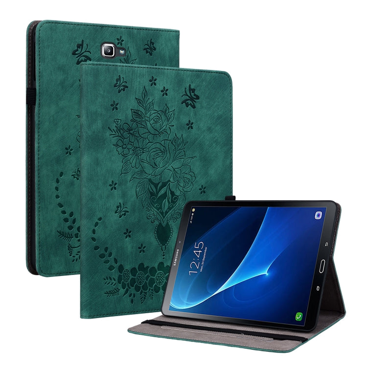 Butterfly Rose Embossed Leather Tablet Case, For Samsung Galaxy Tab S4 10.5 SM-T830, For Samsung Galaxy Tab A 10.1 2016/T580/T585, For Samsung Galaxy Tab S2 9.7 T810 T815, For Samsung Galaxy Tab A 9.7 T550 T555
