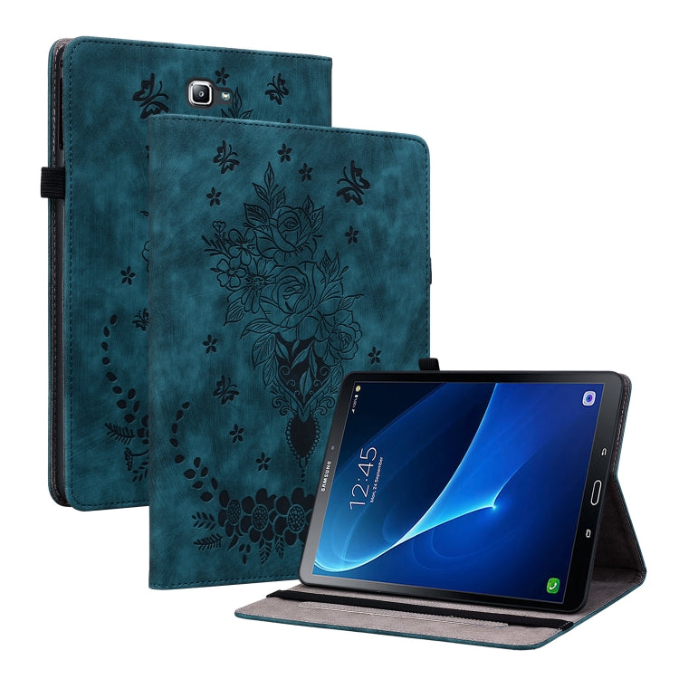 Butterfly Rose Embossed Leather Tablet Case, For Samsung Galaxy Tab S4 10.5 SM-T830, For Samsung Galaxy Tab A 10.1 2016/T580/T585, For Samsung Galaxy Tab S2 9.7 T810 T815, For Samsung Galaxy Tab A 9.7 T550 T555