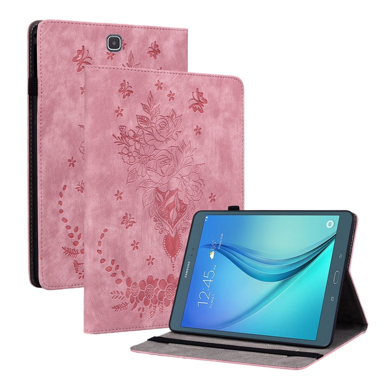 Butterfly Rose Embossed Leather Tablet Case, For Samsung Galaxy Tab S4 10.5 SM-T830, For Samsung Galaxy Tab A 10.1 2016/T580/T585, For Samsung Galaxy Tab S2 9.7 T810 T815, For Samsung Galaxy Tab A 9.7 T550 T555