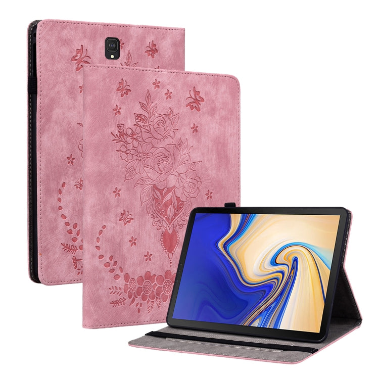 Butterfly Rose Embossed Leather Tablet Case, For Samsung Galaxy Tab S4 10.5 SM-T830, For Samsung Galaxy Tab A 10.1 2016/T580/T585, For Samsung Galaxy Tab S2 9.7 T810 T815, For Samsung Galaxy Tab A 9.7 T550 T555