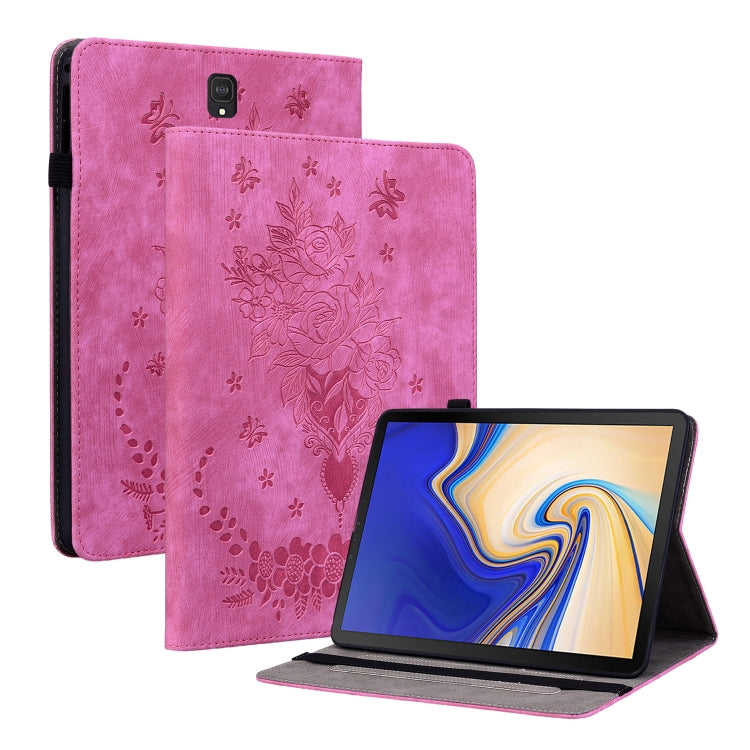 Butterfly Rose Embossed Leather Tablet Case, For Samsung Galaxy Tab S4 10.5 SM-T830, For Samsung Galaxy Tab A 10.1 2016/T580/T585, For Samsung Galaxy Tab S2 9.7 T810 T815, For Samsung Galaxy Tab A 9.7 T550 T555