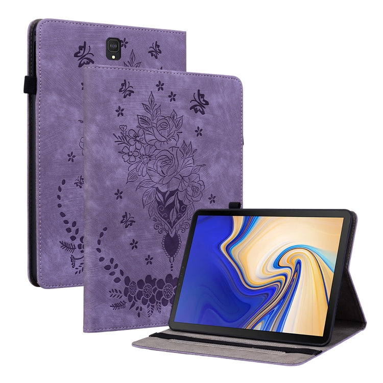 Butterfly Rose Embossed Leather Tablet Case, For Samsung Galaxy Tab S4 10.5 SM-T830, For Samsung Galaxy Tab A 10.1 2016/T580/T585, For Samsung Galaxy Tab S2 9.7 T810 T815, For Samsung Galaxy Tab A 9.7 T550 T555
