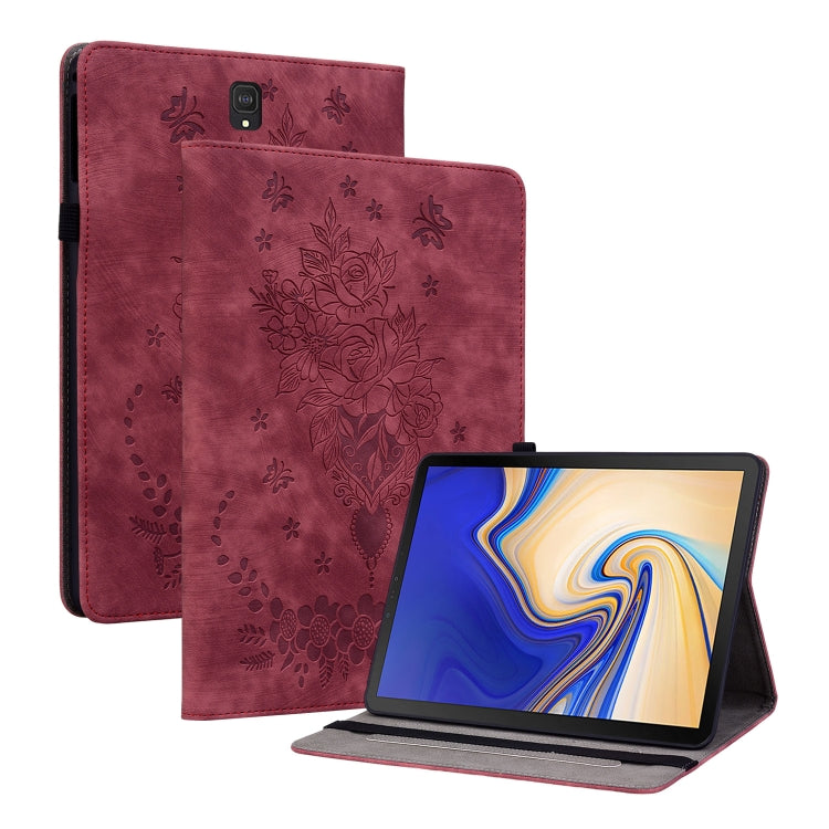Butterfly Rose Embossed Leather Tablet Case, For Samsung Galaxy Tab S4 10.5 SM-T830, For Samsung Galaxy Tab A 10.1 2016/T580/T585, For Samsung Galaxy Tab S2 9.7 T810 T815, For Samsung Galaxy Tab A 9.7 T550 T555