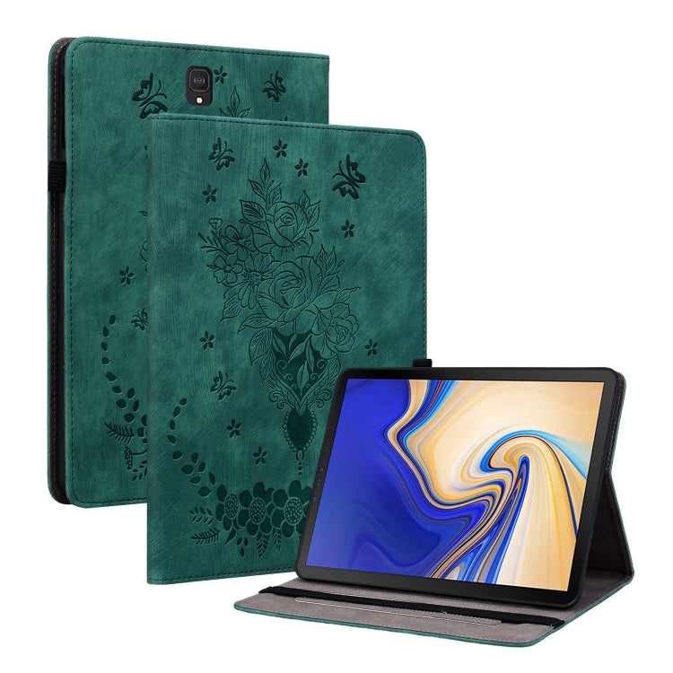 Butterfly Rose Embossed Leather Tablet Case, For Samsung Galaxy Tab S4 10.5 SM-T830, For Samsung Galaxy Tab A 10.1 2016/T580/T585, For Samsung Galaxy Tab S2 9.7 T810 T815, For Samsung Galaxy Tab A 9.7 T550 T555