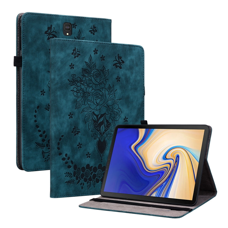 Butterfly Rose Embossed Leather Tablet Case, For Samsung Galaxy Tab S4 10.5 SM-T830, For Samsung Galaxy Tab A 10.1 2016/T580/T585, For Samsung Galaxy Tab S2 9.7 T810 T815, For Samsung Galaxy Tab A 9.7 T550 T555