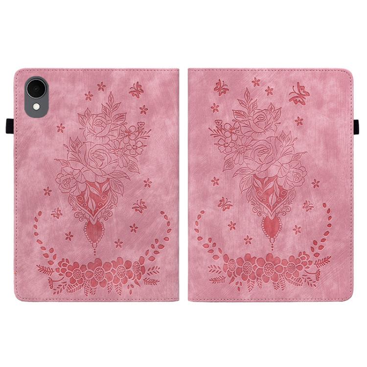 Butterfly Rose Embossed Leather Tablet Case