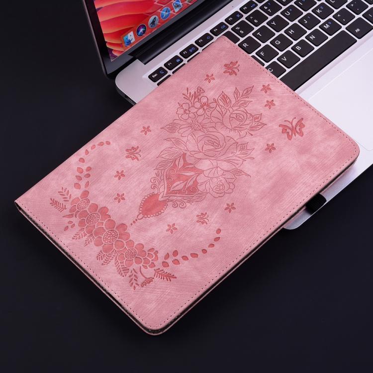 Butterfly Rose Embossed Leather Tablet Case