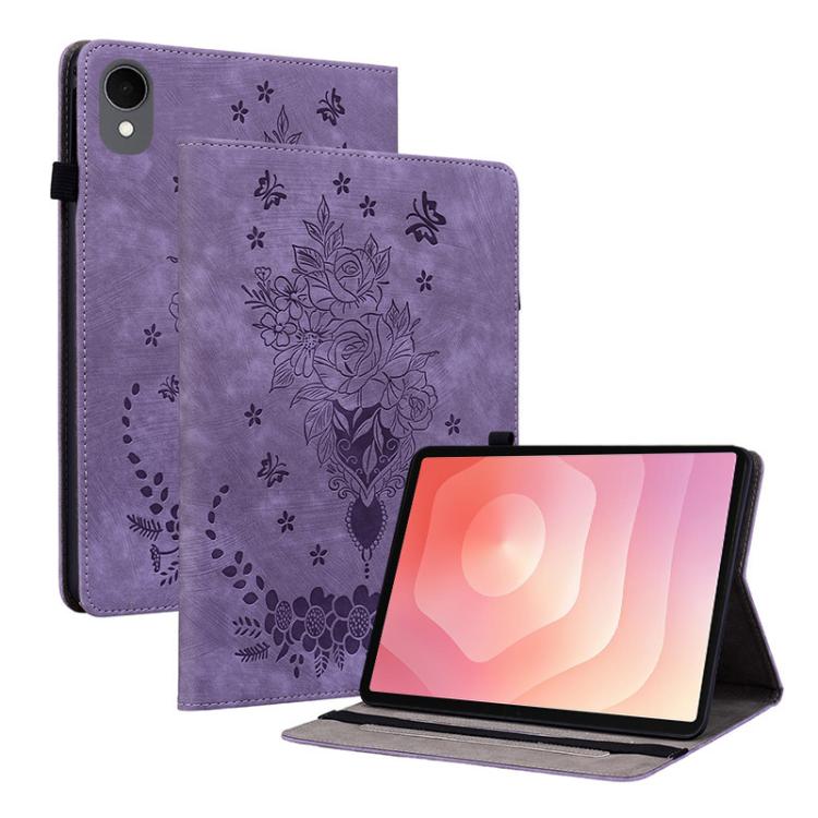 Butterfly Rose Embossed Leather Tablet Case