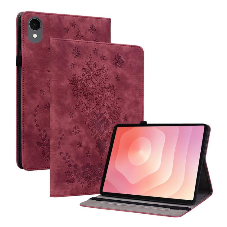 Butterfly Rose Embossed Leather Tablet Case