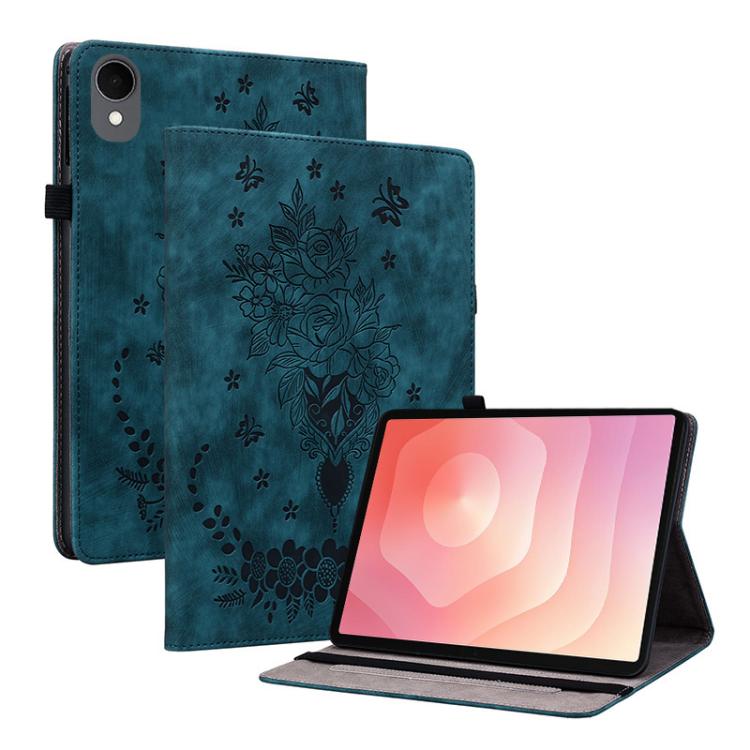 Butterfly Rose Embossed Leather Tablet Case