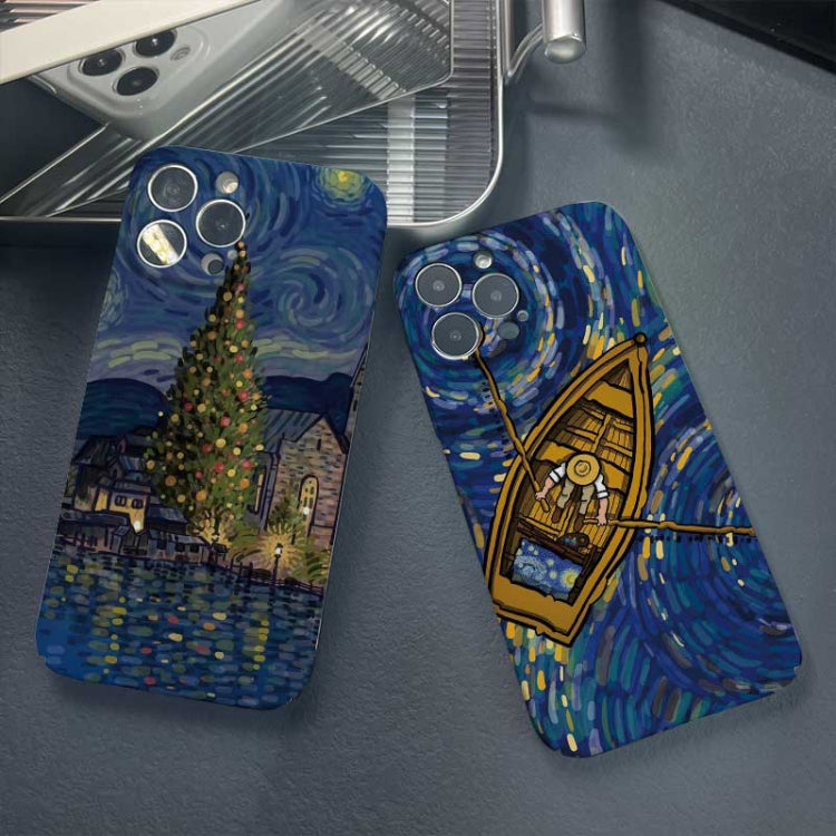 Precise Hole Oil Painting Pattern PC Phone Case, For iPhone 15 Plus, For iPhone 15