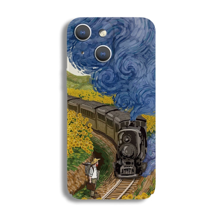 Precise Hole Oil Painting Pattern PC Phone Case, For iPhone 15 Plus, For iPhone 15