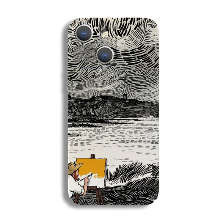 Precise Hole Oil Painting Pattern PC Phone Case, For iPhone 15 Plus, For iPhone 15
