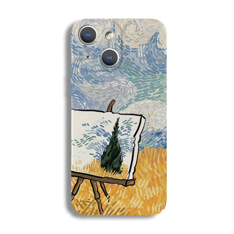 Precise Hole Oil Painting Pattern PC Phone Case, For iPhone 15 Plus, For iPhone 15