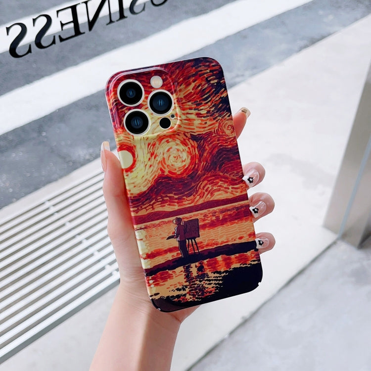 Precise Hole Oil Painting Pattern PC Phone Case, For iPhone 14, For iPhone 14 Plus, For iPhone 14 Pro, For iPhone 14 Pro Max