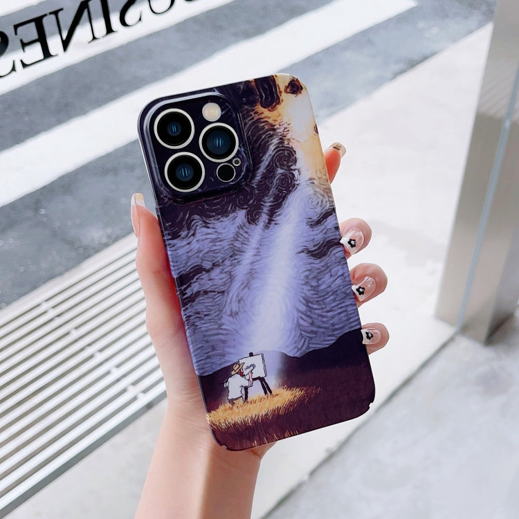 Precise Hole Oil Painting Pattern PC Phone Case, For iPhone 14, For iPhone 14 Plus, For iPhone 14 Pro, For iPhone 14 Pro Max