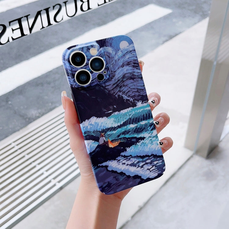 Precise Hole Oil Painting Pattern PC Phone Case, For iPhone 14, For iPhone 14 Plus, For iPhone 14 Pro, For iPhone 14 Pro Max