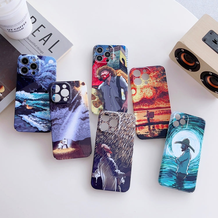 Precise Hole Oil Painting Pattern PC Phone Case, For iPhone 14, For iPhone 14 Plus, For iPhone 14 Pro, For iPhone 14 Pro Max