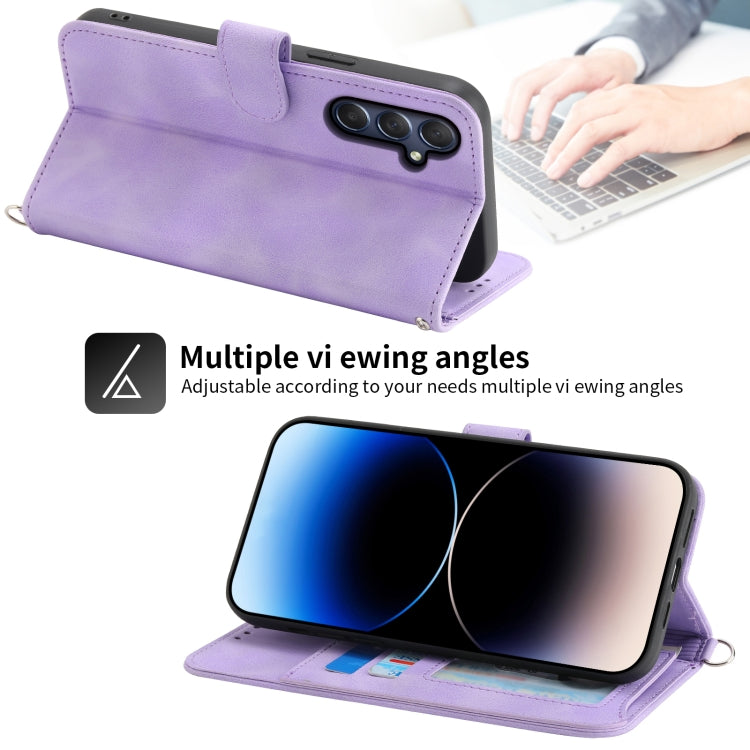 Skin-feel Flowers Embossed Wallet Leather Phone Case