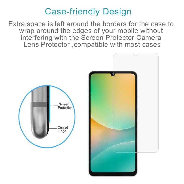 Film en verre trempé 0,26 mm 9H 2,5D pour Samsung Galaxy M06 5G, Samsung Galaxy F06 5G, Samsung Galaxy A06 5G, Samsung Galaxy A35 / M35 / A36, Samsung Galaxy A05s / M14 4G, Samsung Galaxy F14 4G, Samsung Galaxy S24 FE 5G