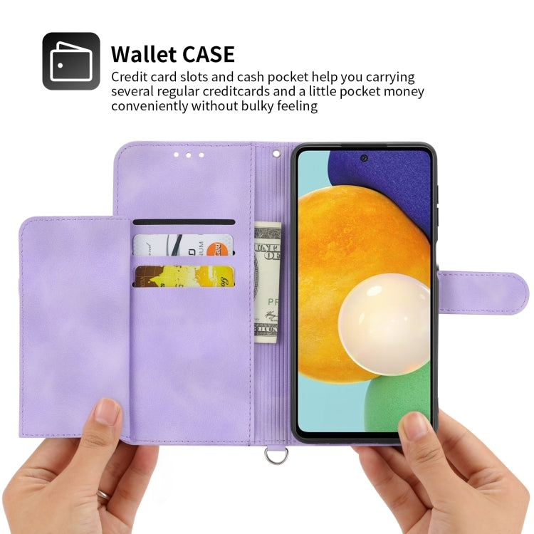 Skin-feel Flowers Embossed Wallet Leather Phone Case