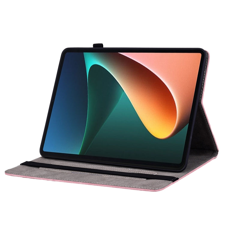 Butterfly Rose Embossed Leather Smart Tablet Case, For Xiaomi Pad 5 / Pad 5 Pro