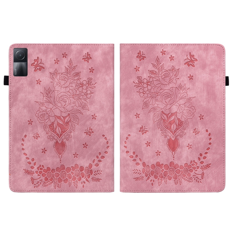 Butterfly Rose Embossed Leather Tablet Case