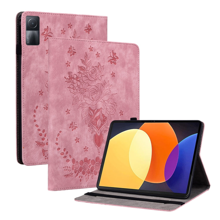 Butterfly Rose Embossed Leather Tablet Case