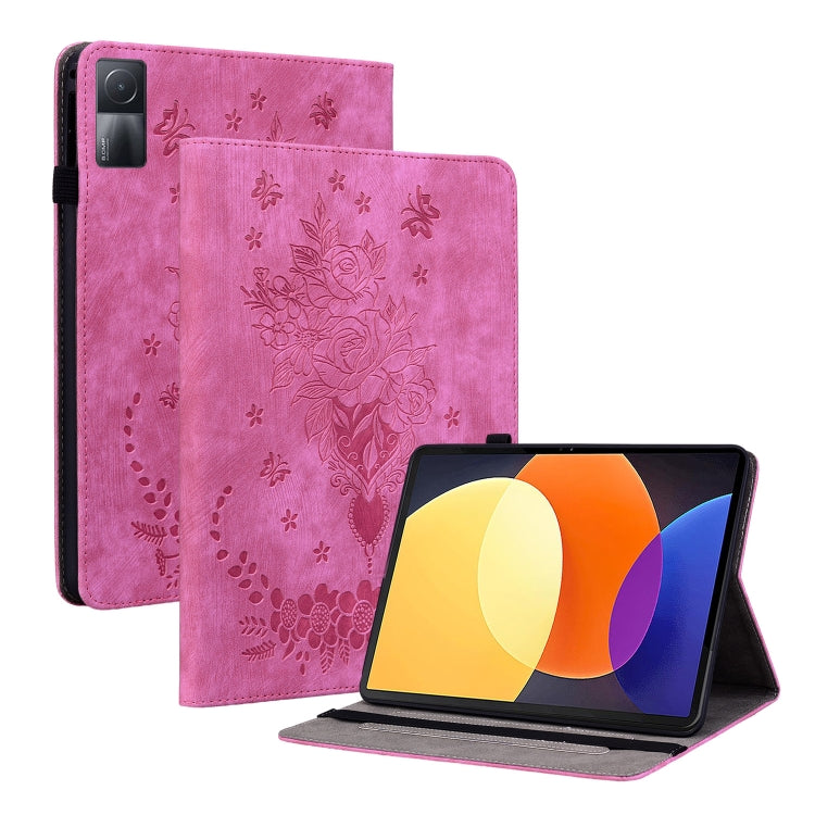 Butterfly Rose Embossed Leather Tablet Case