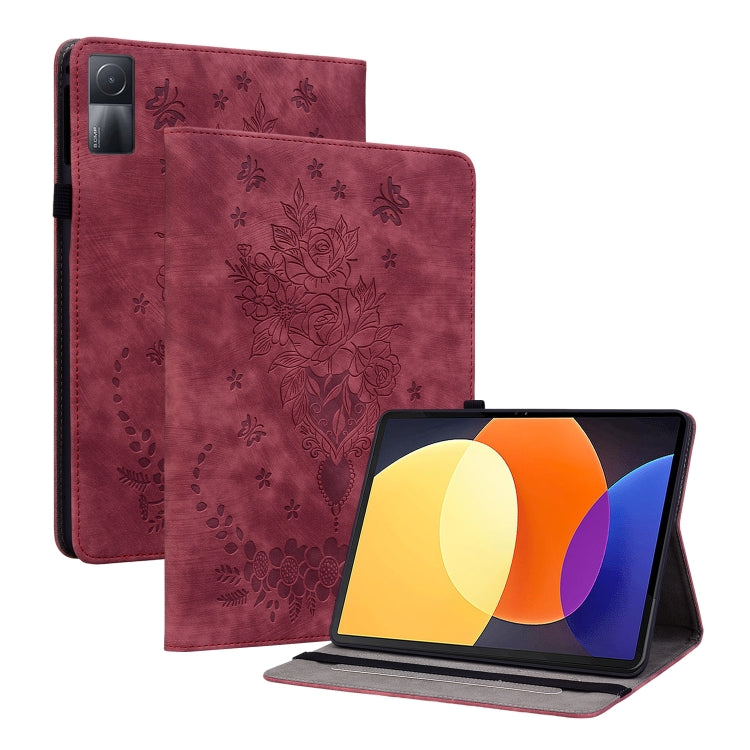 Butterfly Rose Embossed Leather Tablet Case