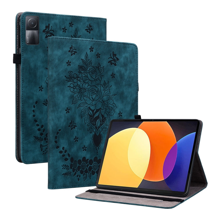 Butterfly Rose Embossed Leather Tablet Case