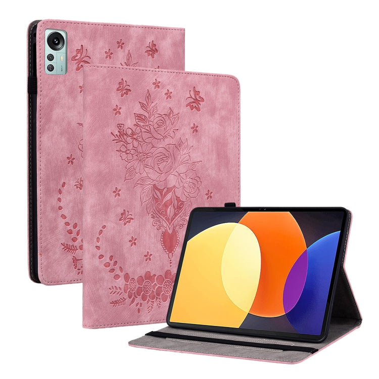 Butterfly Rose Embossed Leather Tablet Case