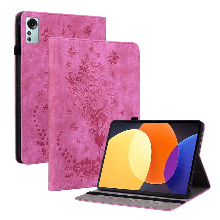 Butterfly Rose Embossed Leather Tablet Case