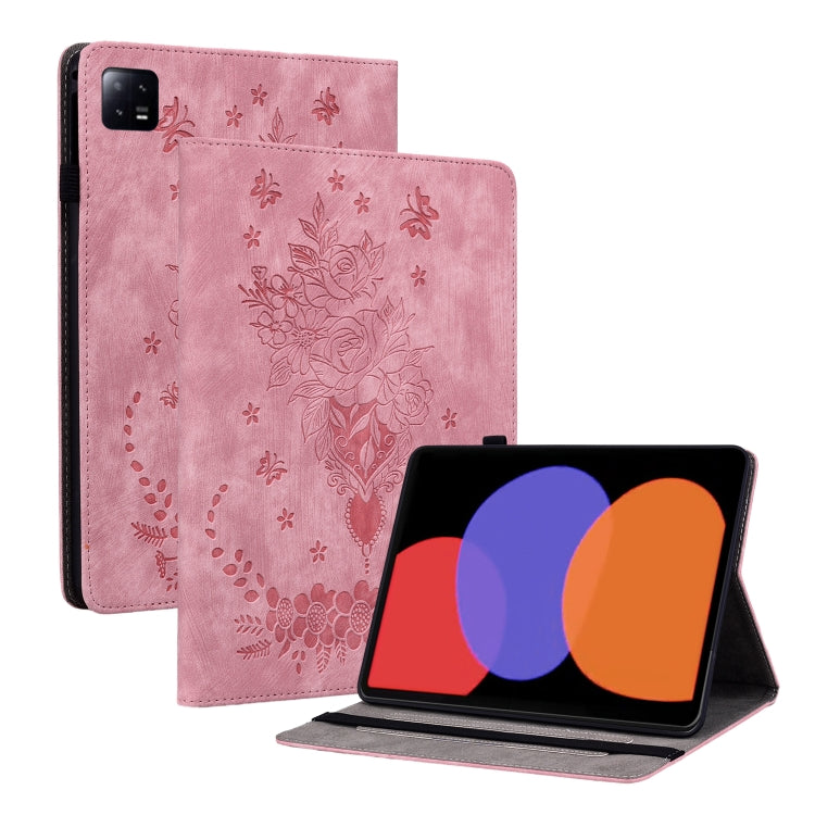 Butterfly Rose Embossed Leather Tablet Case