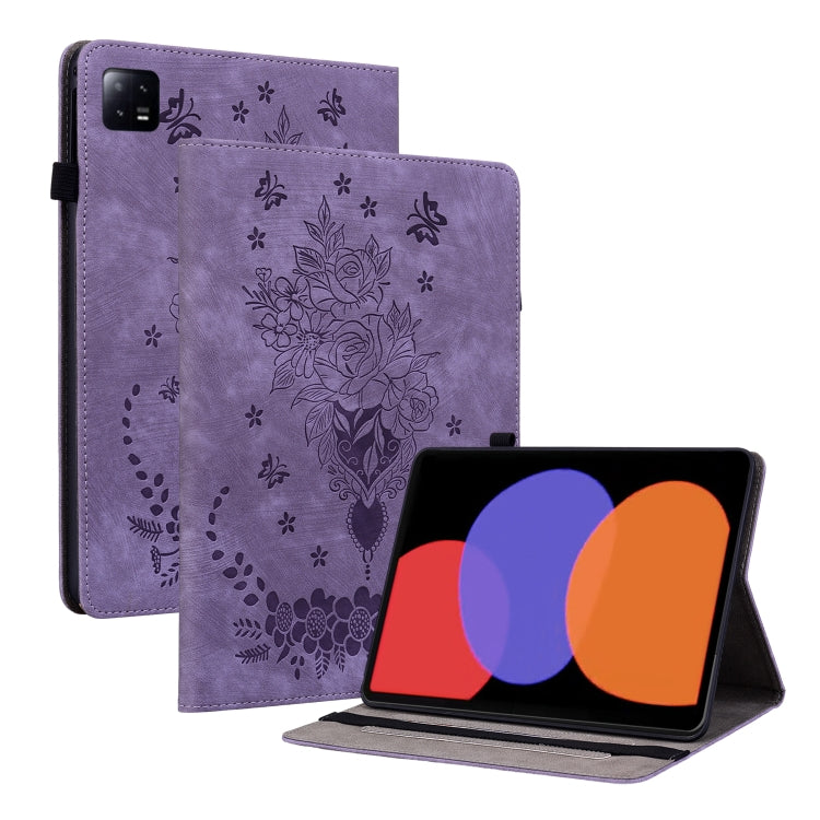 Butterfly Rose Embossed Leather Tablet Case