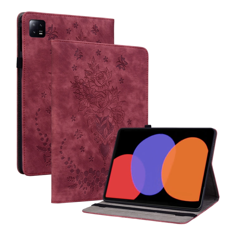 Butterfly Rose Embossed Leather Tablet Case