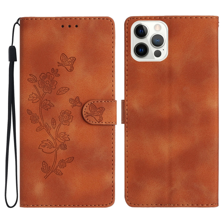 Flower Butterfly Embossing Pattern Leather Phone Case, For iPhone 14 Pro Max, For iPhone SE 2022/2020 / 8 / 7 / 6, For iPhone 13 Pro Max, For iPhone 13 Pro