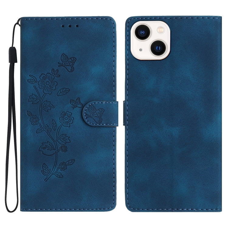 Flower Butterfly Embossing Pattern Leather Phone Case, For iPhone 13, For iPhone 13 mini, For iPhone 12 / 12 Pro, For iPhone 12 Pro Max