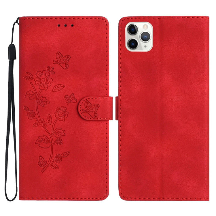 Flower Butterfly Embossing Pattern Leather Phone Case, For iPhone 12 mini, For iPhone 11 Pro Max, For iPhone 11, For iPhone 11 Pro